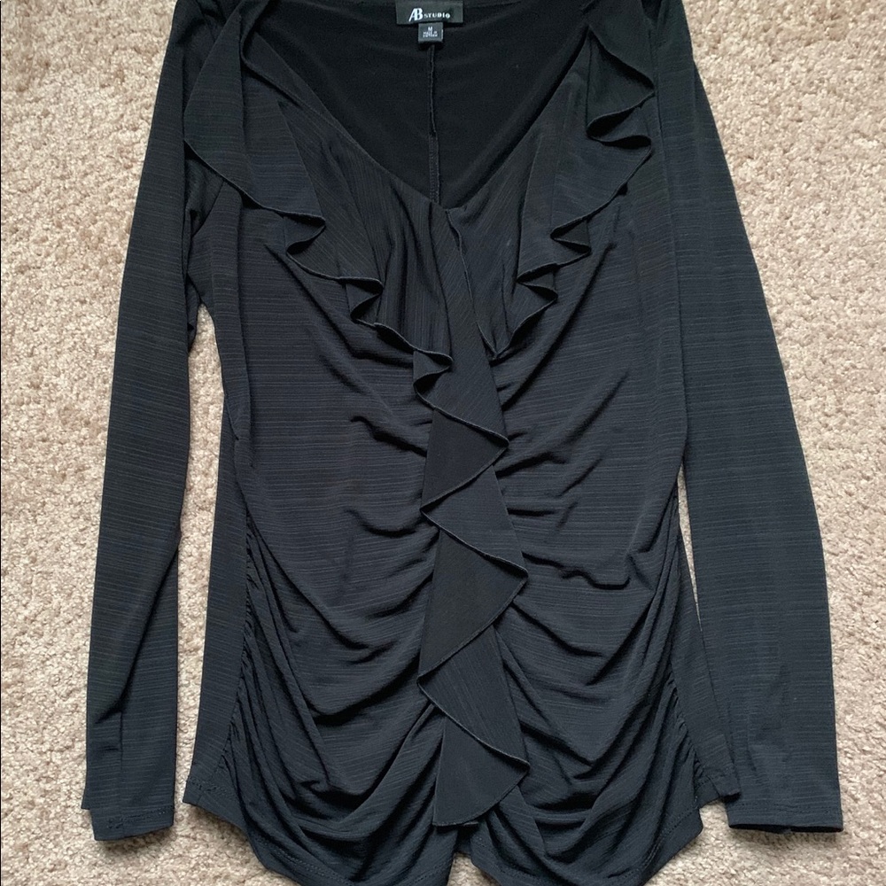 AB Studio Ruffled Front Top - Picture 2 of 6